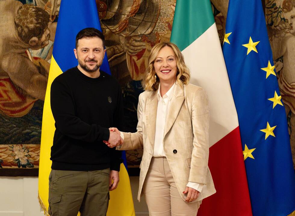 Volodymyras Zelenskis ir Giorgia Meloni