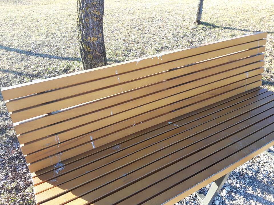 Apdergti Kalniečių parko suoleliai