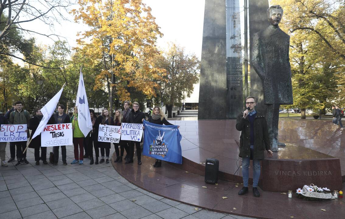 Protesto akcija prie Vyriausybės