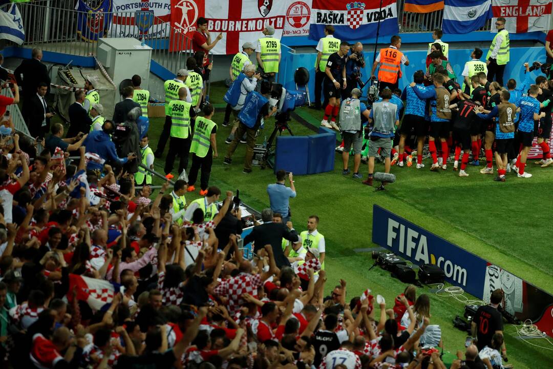 Pasaulio futbolo čempionato pusfinalis: Kroatija - Anglija 2:1