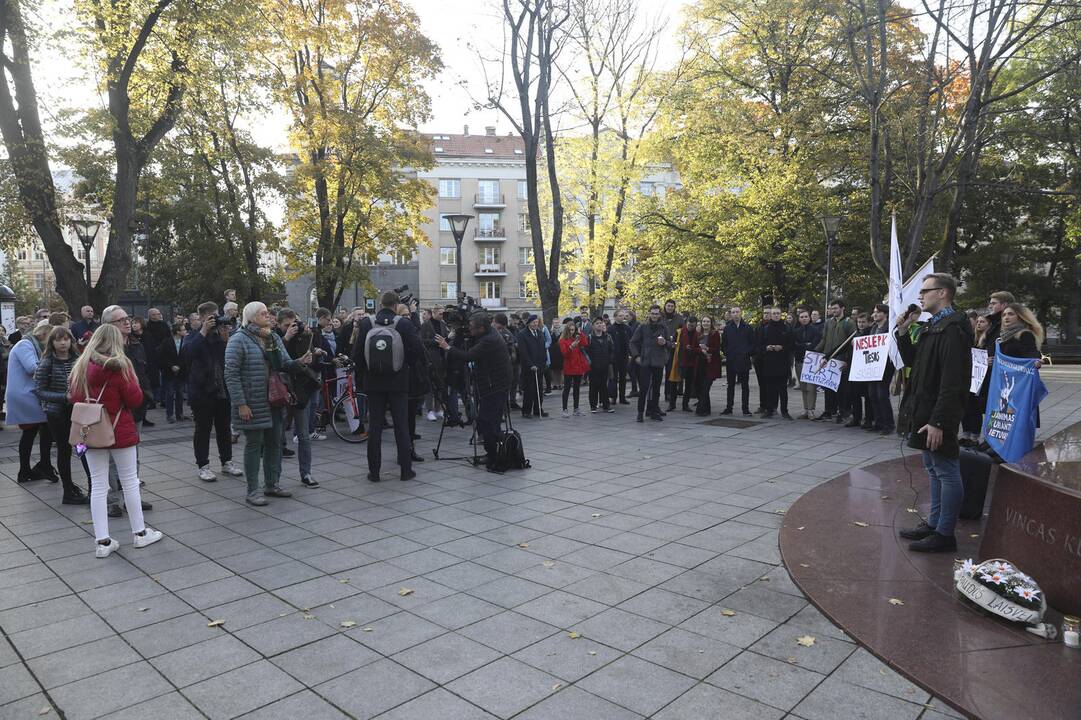 Protesto akcija prie Vyriausybės