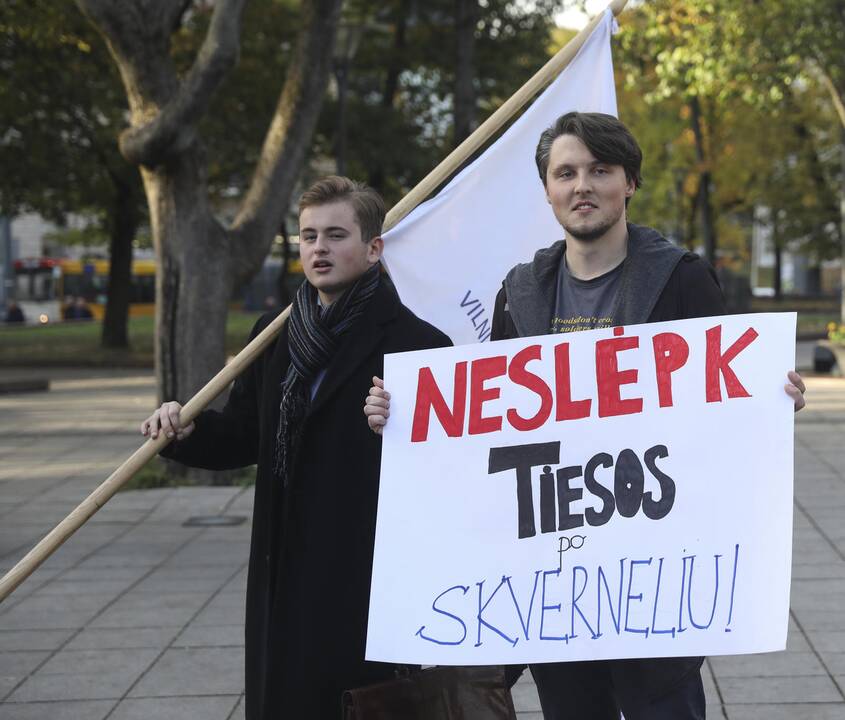 Protesto akcija prie Vyriausybės