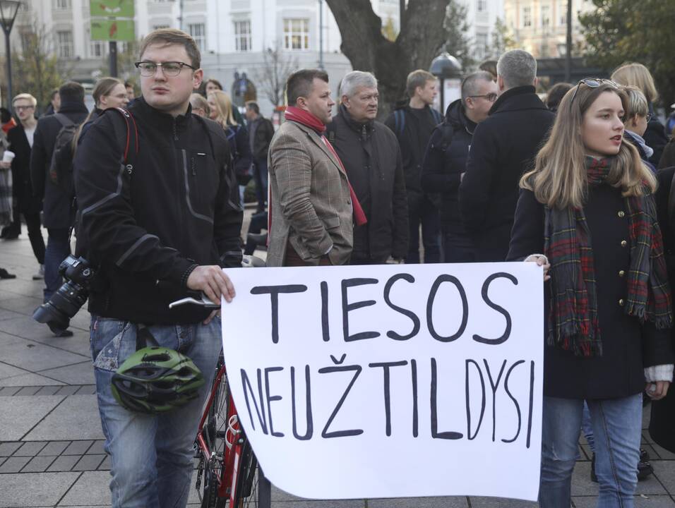 Protesto akcija prie Vyriausybės