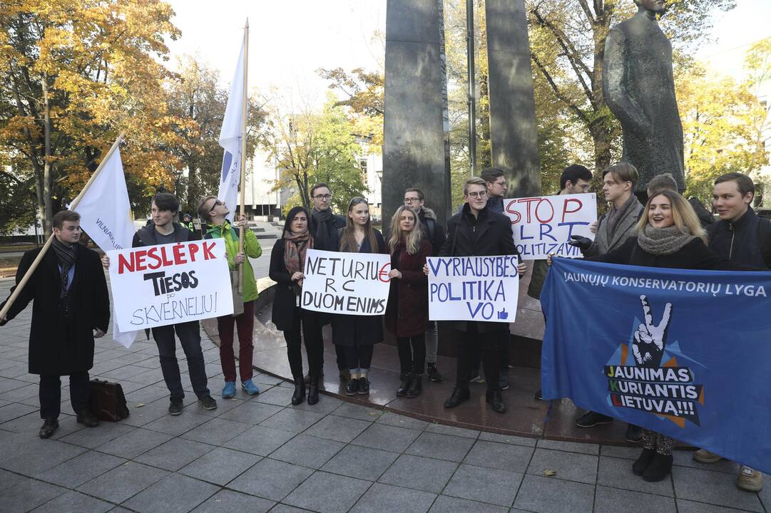 Protesto akcija prie Vyriausybės