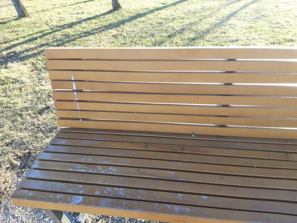 Apdergti Kalniečių parko suoleliai