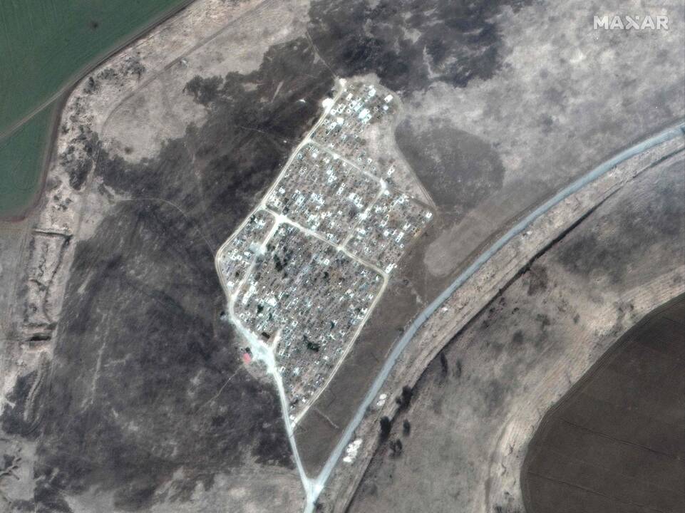 Bendrovės „Planet Labs PBC“ palydovinė nuotrauka, kurioje užfiksuota kapavietė
