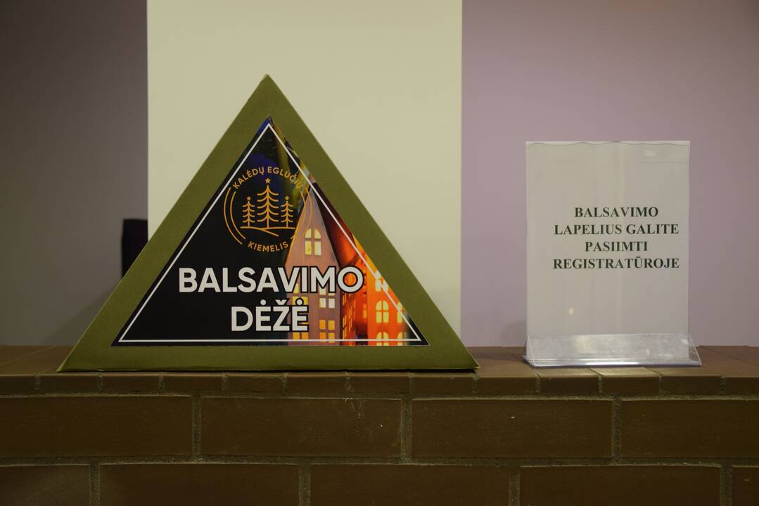 Bibliotekos kiemelyje – eglučių įžiebimo šventė