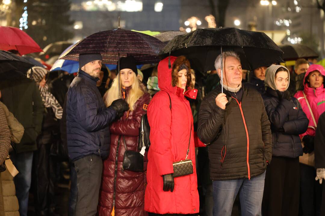 Protestas prieš „Nemuno aušros“ įtraukimą į valdančiąją koaliciją Kaune