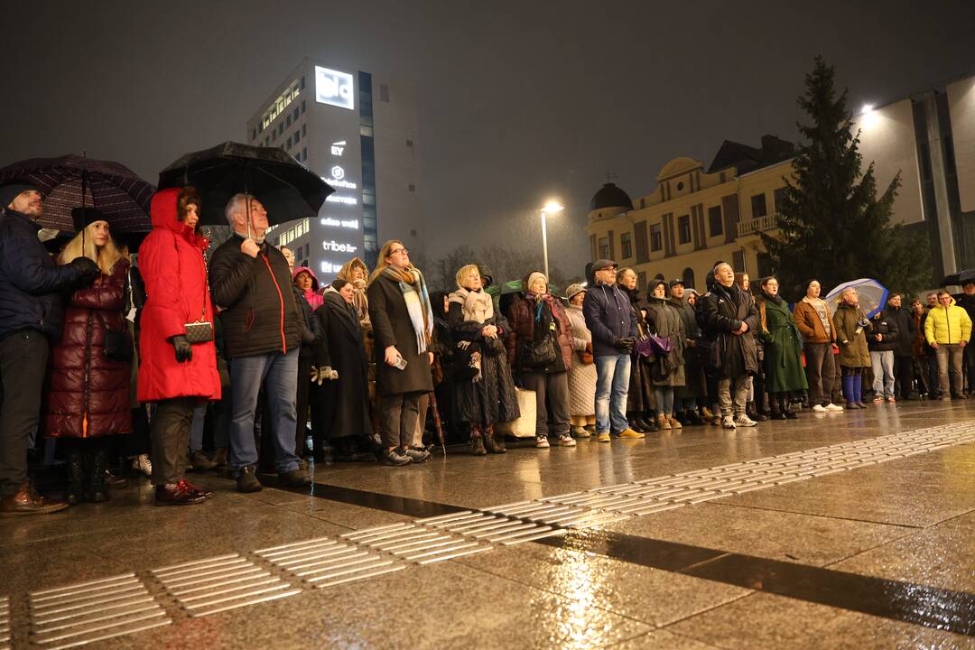 Protestas prieš „Nemuno aušros“ įtraukimą į valdančiąją koaliciją Kaune