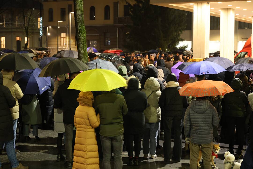 Protestas prieš „Nemuno aušros“ įtraukimą į valdančiąją koaliciją Kaune