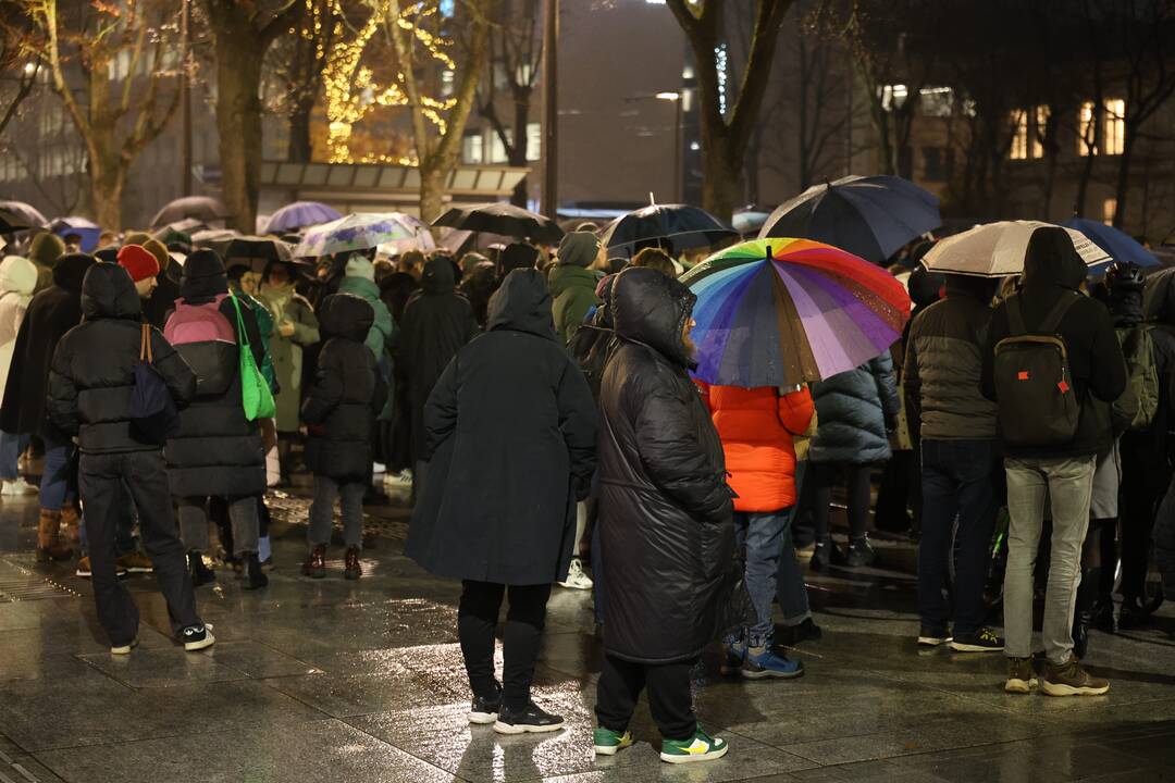 Protestas prieš „Nemuno aušros“ įtraukimą į valdančiąją koaliciją Kaune