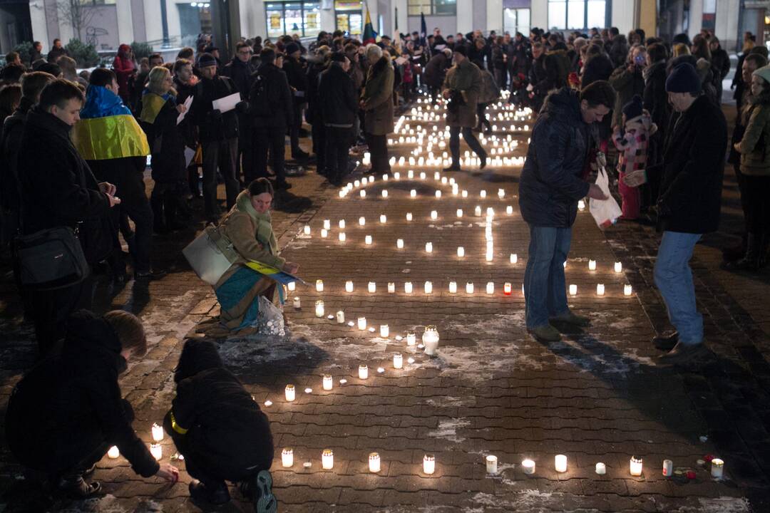 Ukrainos palaikymo akcija Vilniuje