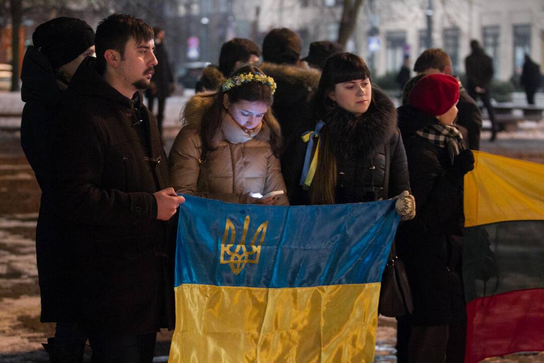 Ukrainos palaikymo akcija Vilniuje