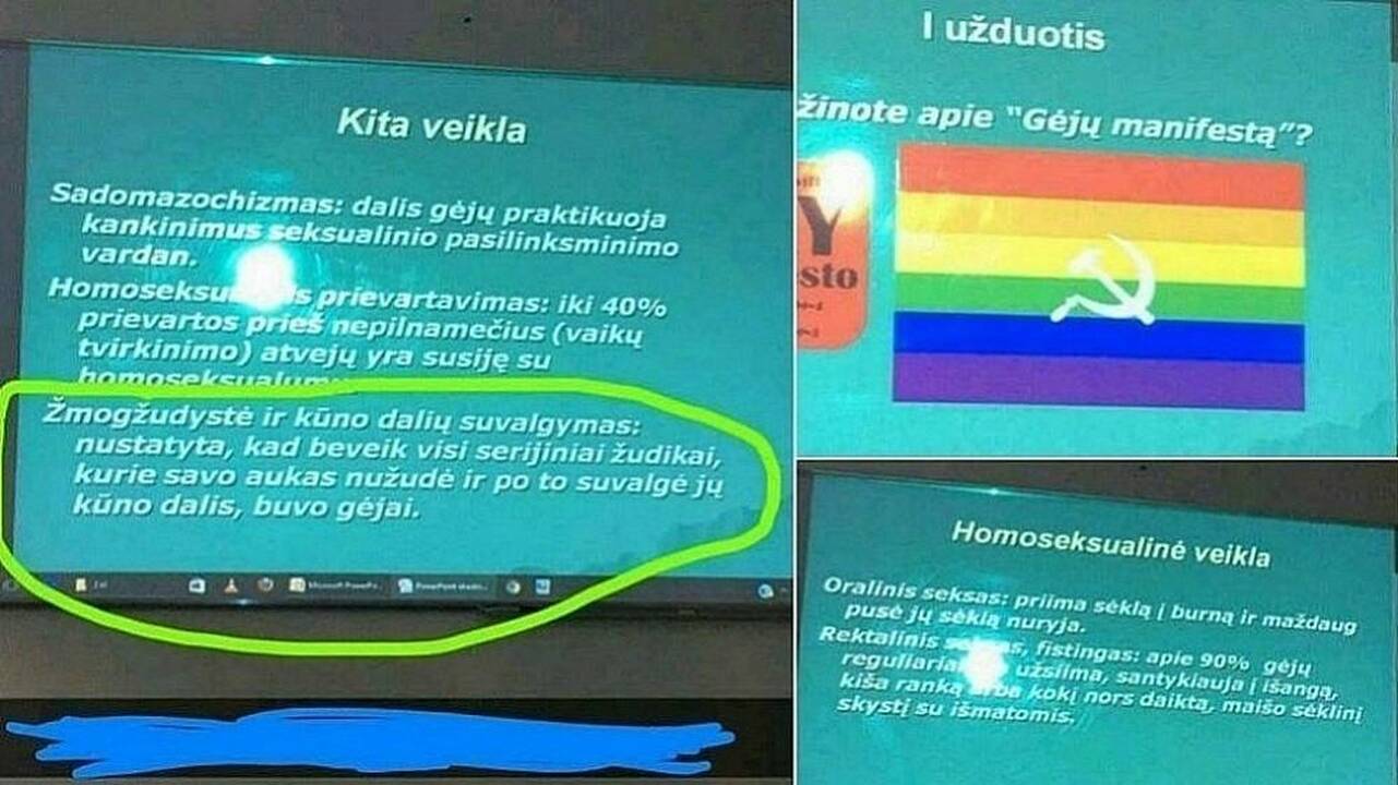 Kontrolierė: gėjus su kanibalais lyginusi mokytoja žemino homoseksualus