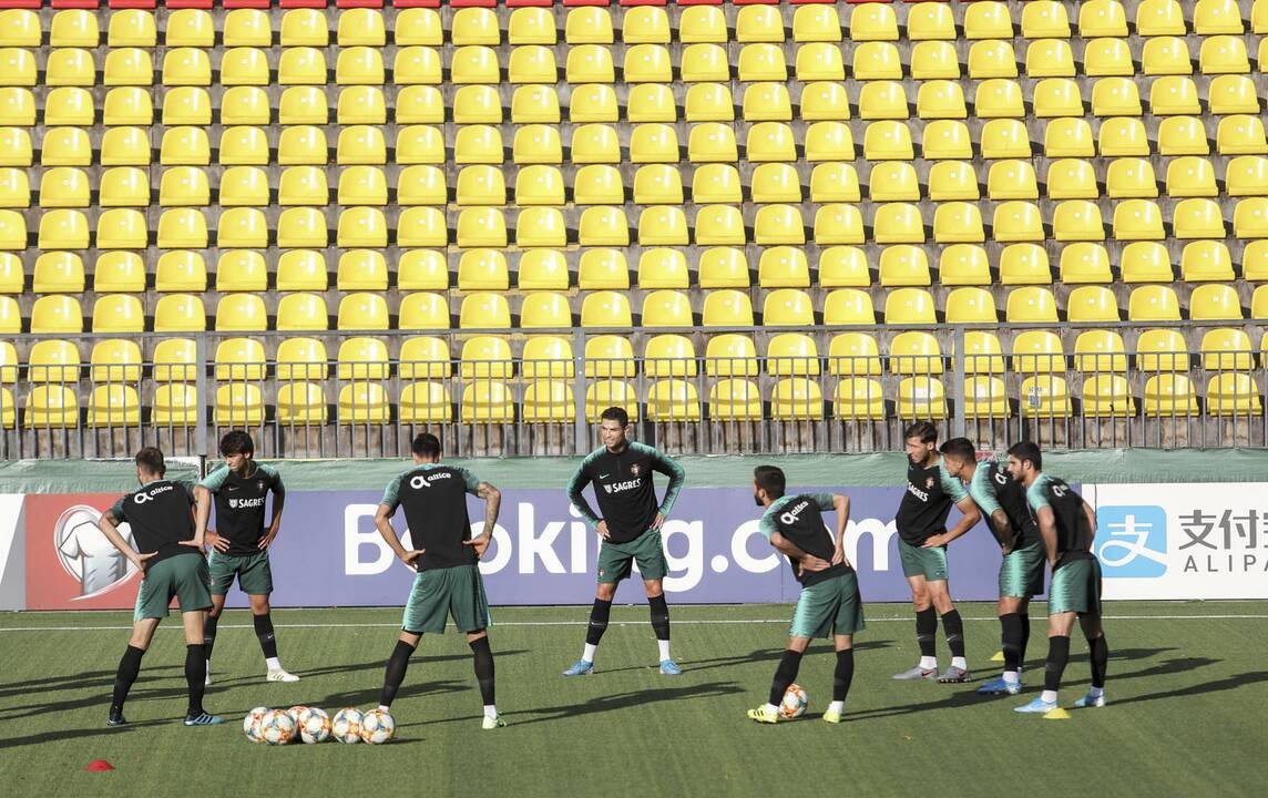 Portugalijos futbolo rinktinės treniruotė