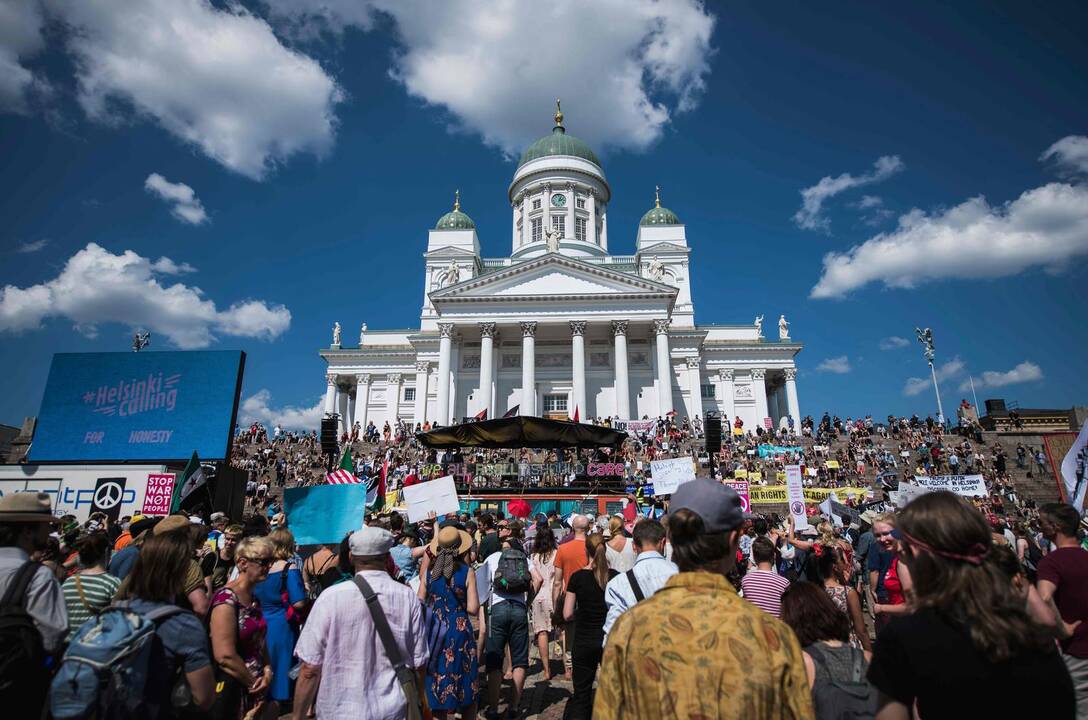 Helsinkyje – protestai prieš D. Trumpą ir V. Putiną