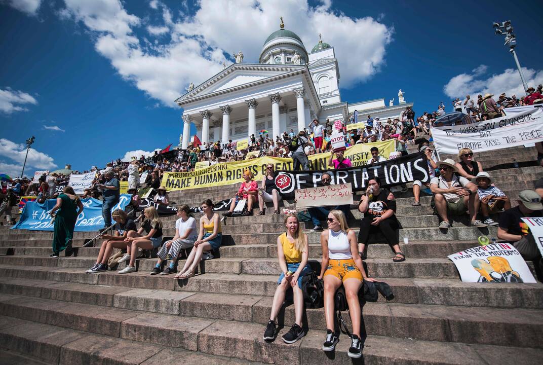 Helsinkyje – protestai prieš D. Trumpą ir V. Putiną