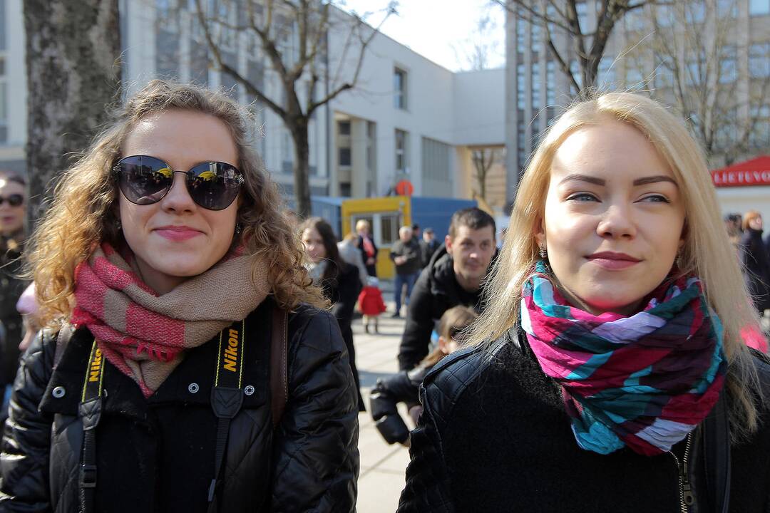 Studentai Kauno centre rideno rekordinį margutį.