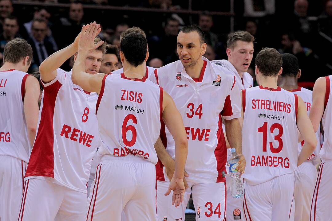 Eurolygos TOP-16 rungtynėse Kauno „Žalgiris“ 75:73 įveikė Bambergo „Brose Basket“ (Vokietija).