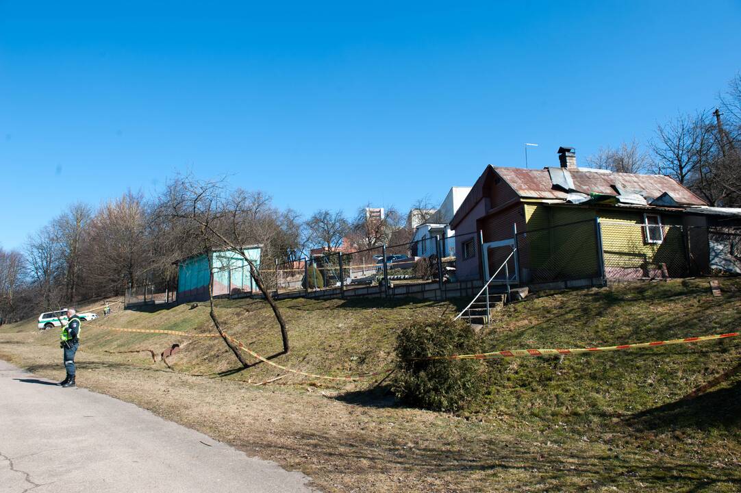 Įvykio vieta po gaisro Tunelio gatvėje