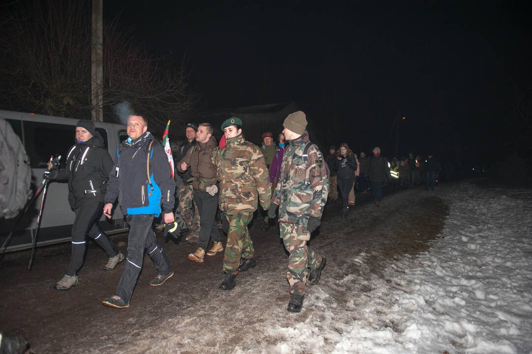 Naktinis žygis partizanų takais Pažėruose 