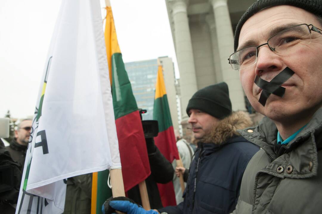 Policijos pareigūnų protestas prie Seimo