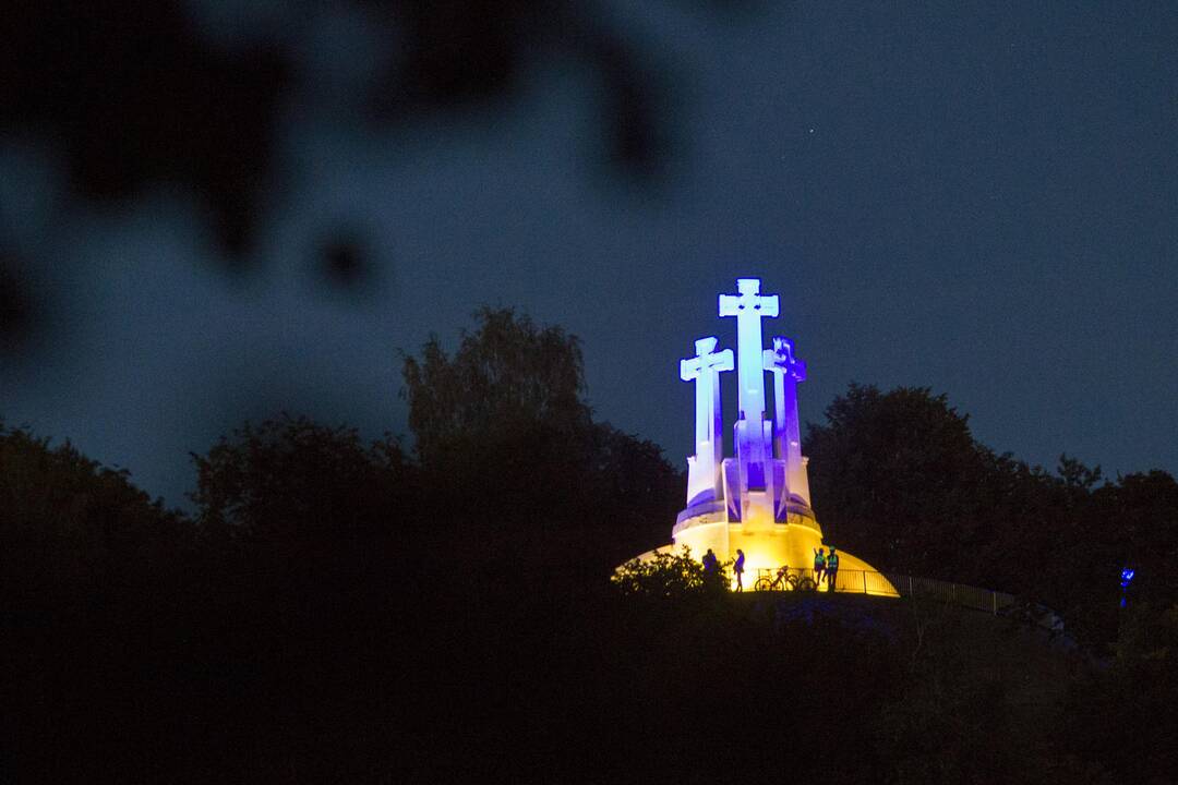 Vilnius nušvito Ukrainos vėliavos spalvomis