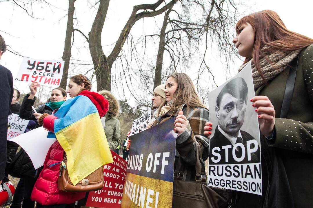 Vilniuje įvyko protesto akcija dėl Rusijos veiksmų Ukrainos Krymo regione