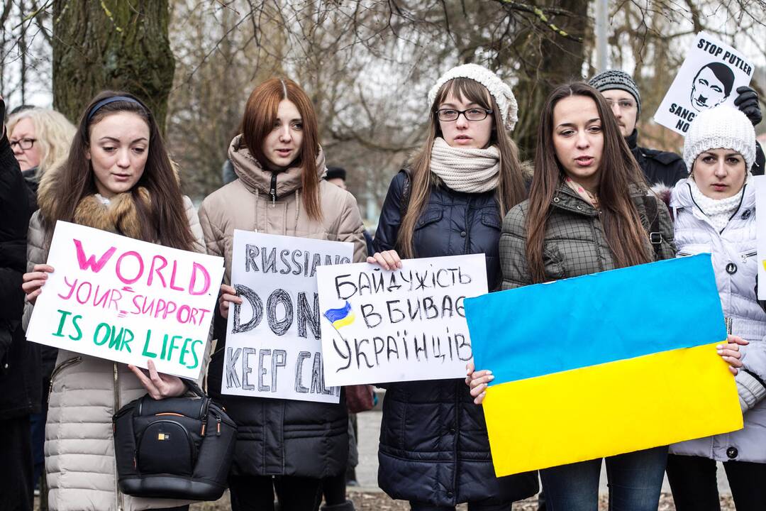 Vilniuje įvyko protesto akcija dėl Rusijos veiksmų Ukrainos Krymo regione