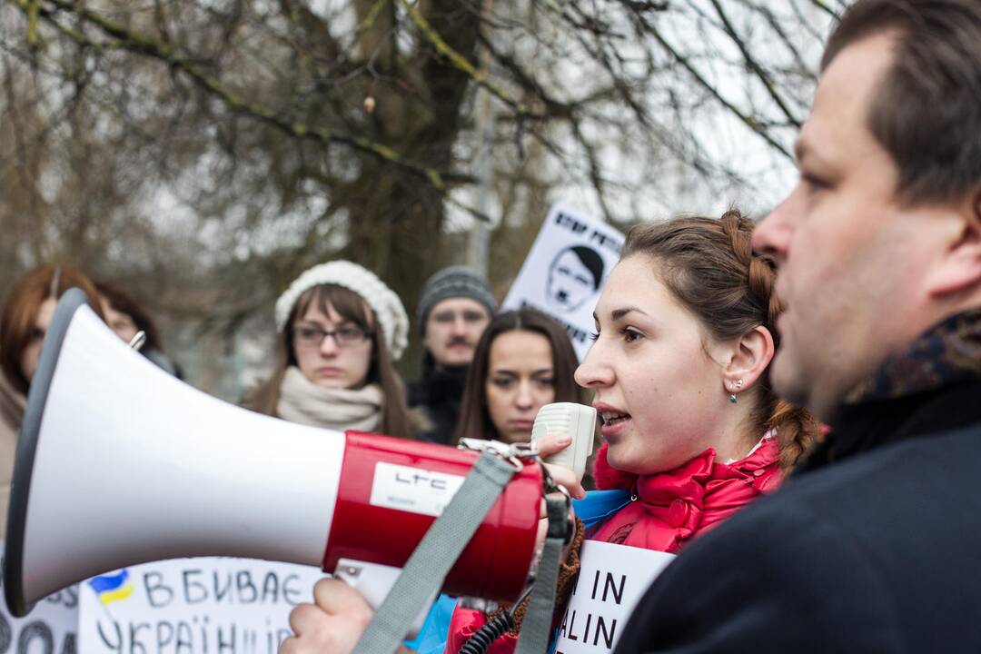 Vilniuje įvyko protesto akcija dėl Rusijos veiksmų Ukrainos Krymo regione