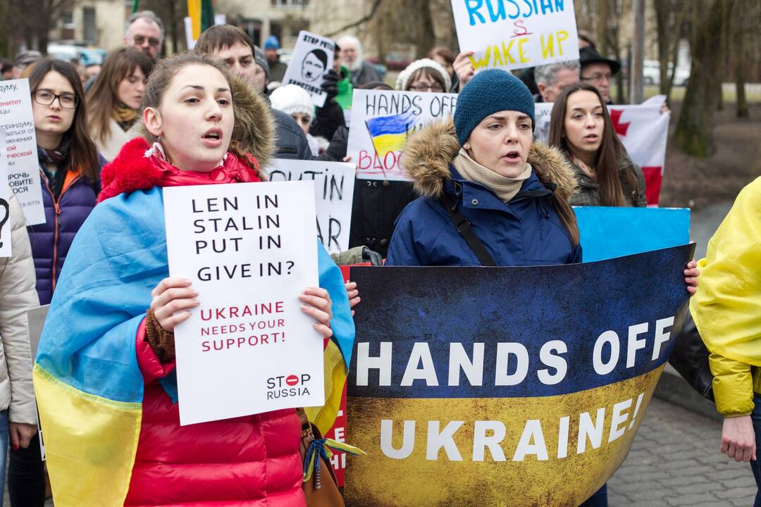 Vilniuje įvyko protesto akcija dėl Rusijos veiksmų Ukrainos Krymo regione