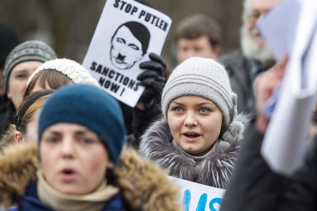 Vilniuje įvyko protesto akcija dėl Rusijos veiksmų Ukrainos Krymo regione