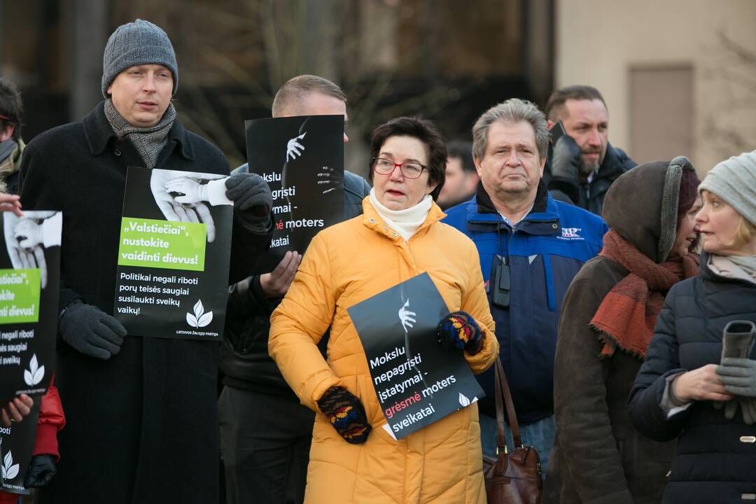 Protestas prieš pagalbinio apvaisinimo įstatymo pataisas