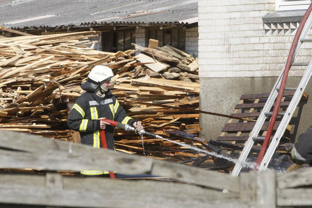 Kisinių kaime liepsnojo namas