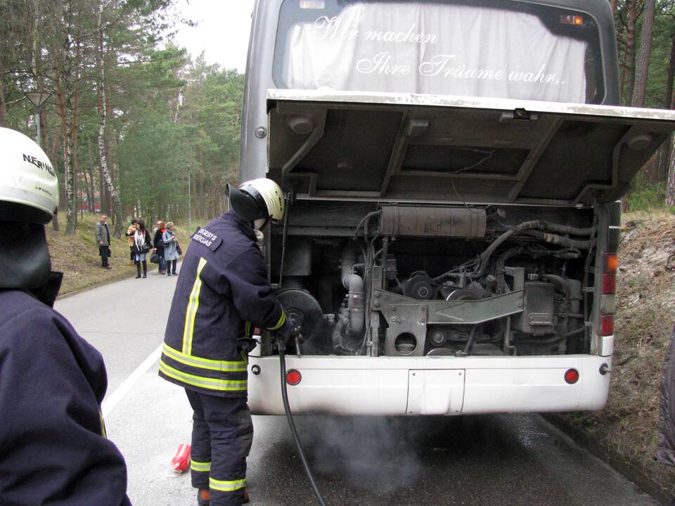 Pajūryje užsidegė iš Karaliaučiaus vykęs autobusas