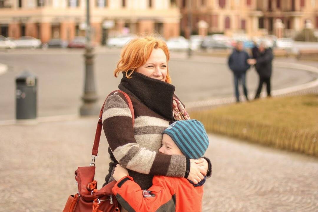 R. Didžbalienė su sūnumi Patriku