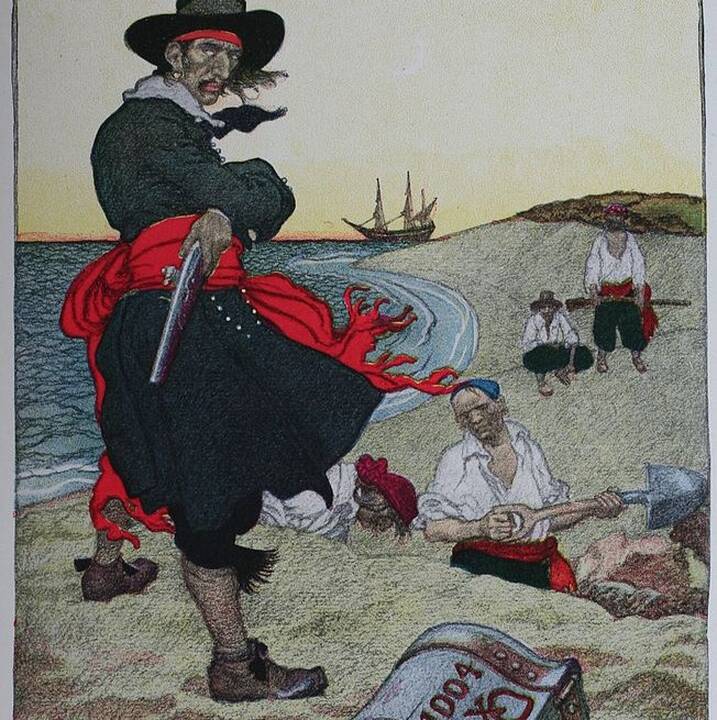 Vaizduotėje: kapitonas Kidas slepia lobį.