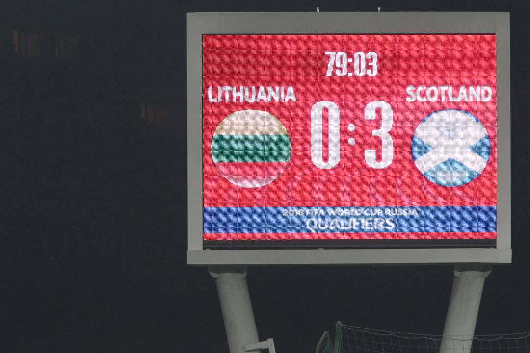 Futbolas: Lietuva – Škotija 0:3