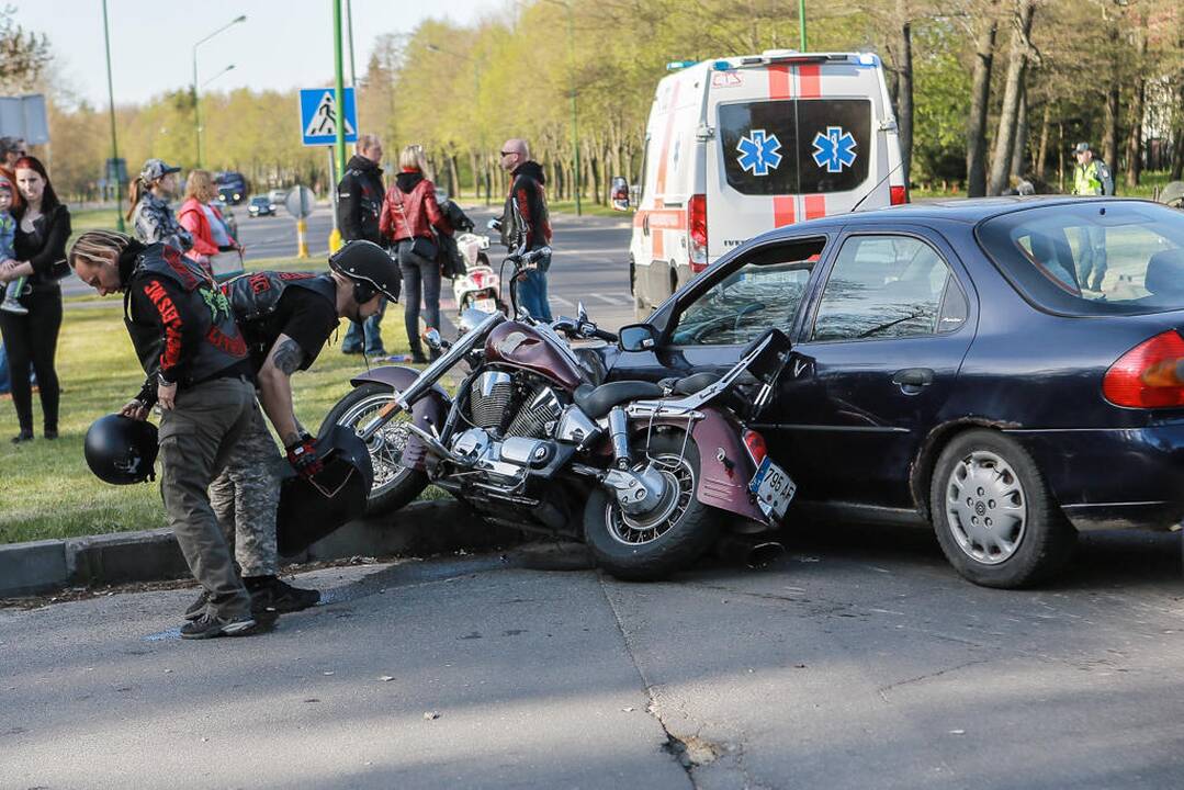 Autoįvykiuose dalyvavo motociklai