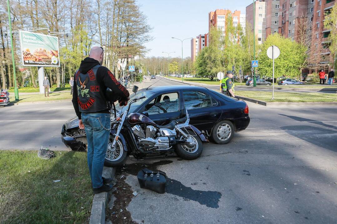 Autoįvykiuose dalyvavo motociklai