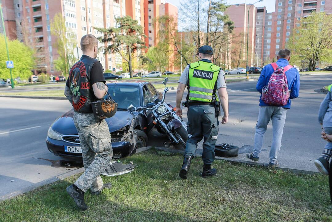 Autoįvykiuose dalyvavo motociklai