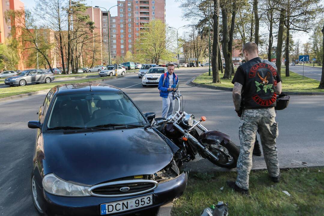 Autoįvykiuose dalyvavo motociklai