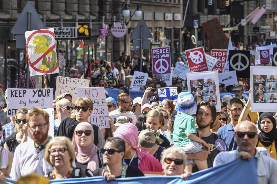 Helsinkyje – protestai prieš D. Trumpą ir V. Putiną