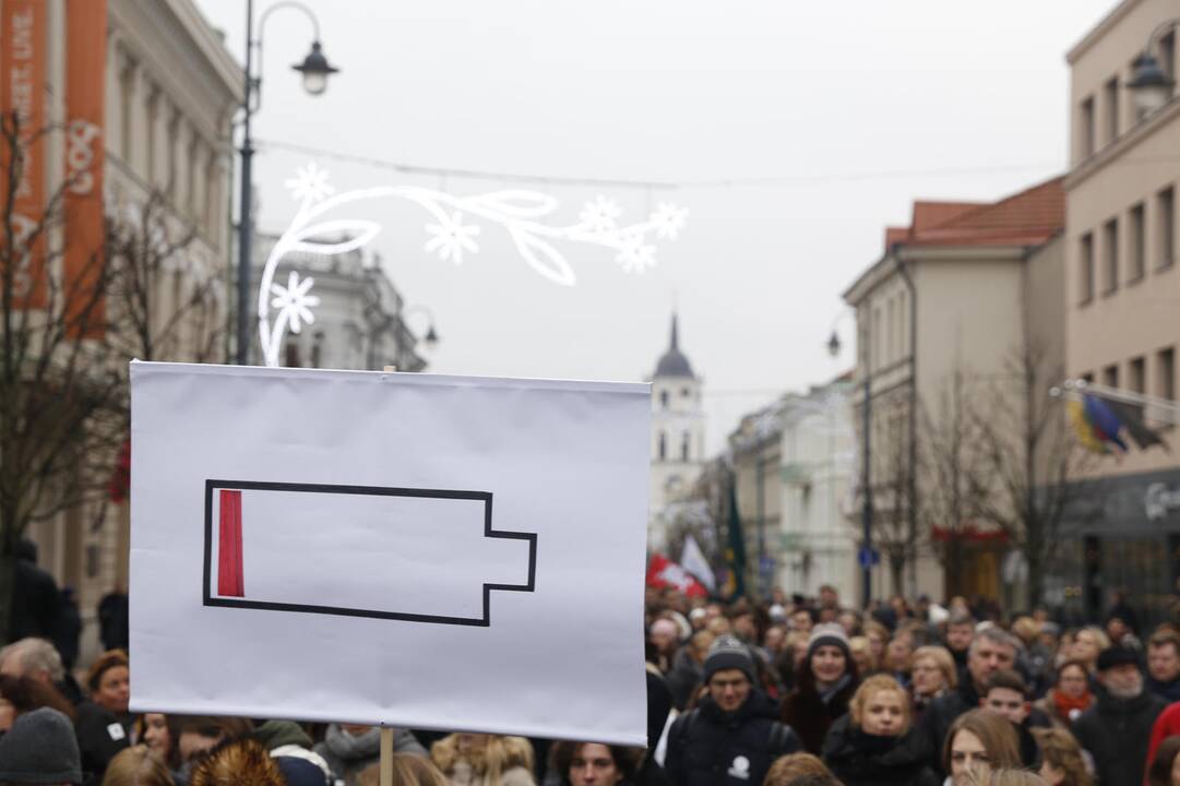 Medikų protesto akcija Vilniuje