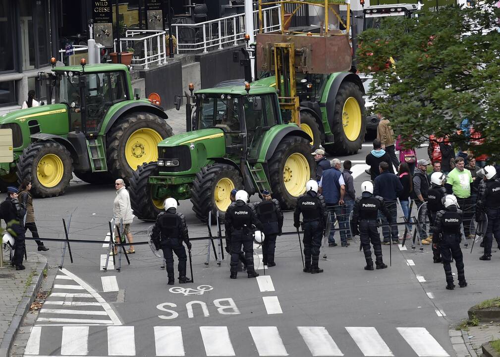 Briuselyje protestavo žemdirbiai