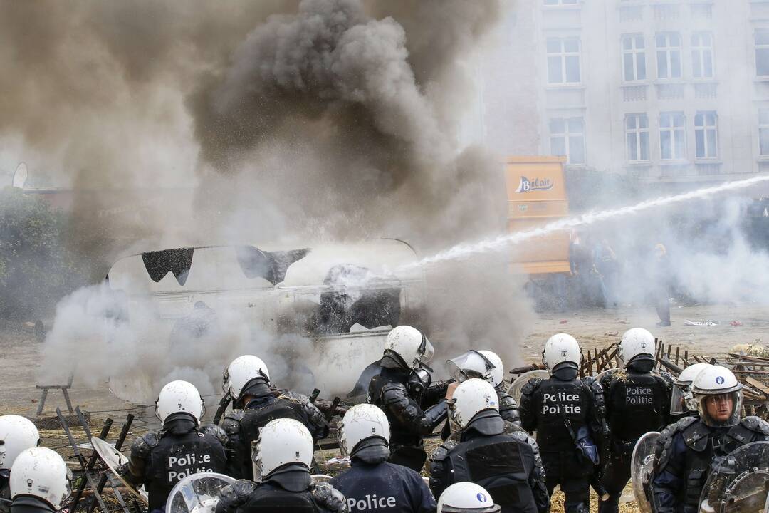 Briuselyje protestavo žemdirbiai