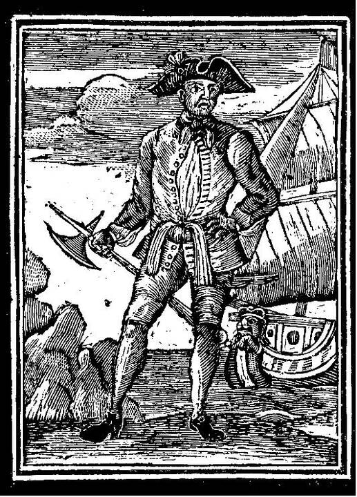 Apibendrinta: tipiškas XVIII a. pirato, tokio kaip E.Anglas, portretas.
