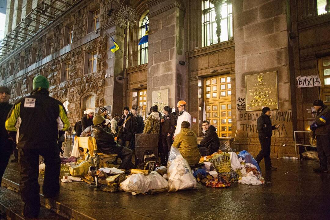 Protestuotojai rengiasi karštam savaitgaliui Kijeve