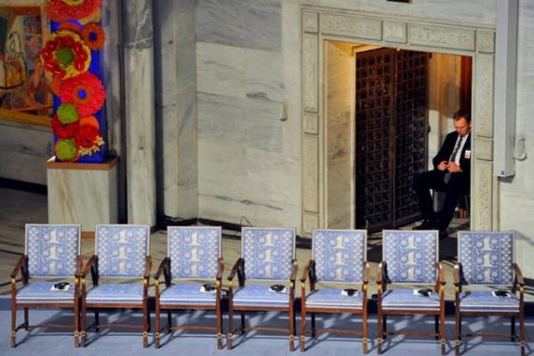 Nobelio taikos premijos teikimas: laureato vietoje - tik jo nuotrauka