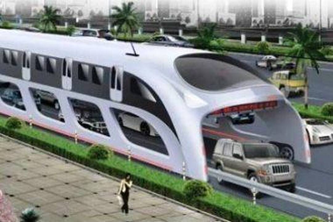 Kinija gamins autobusus, po kuriais gali pravažiuoti automobiliai 